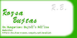 rozsa bujtas business card